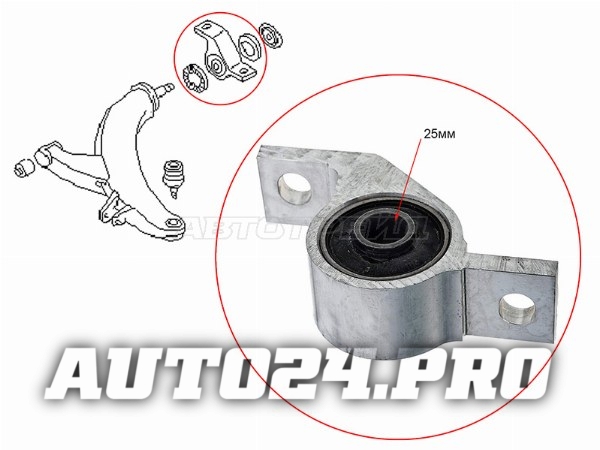 Сайлентблок переднего рычага задний SUBARU FORESTER 96-07/LEGACY LANCASTER 96-03 LH