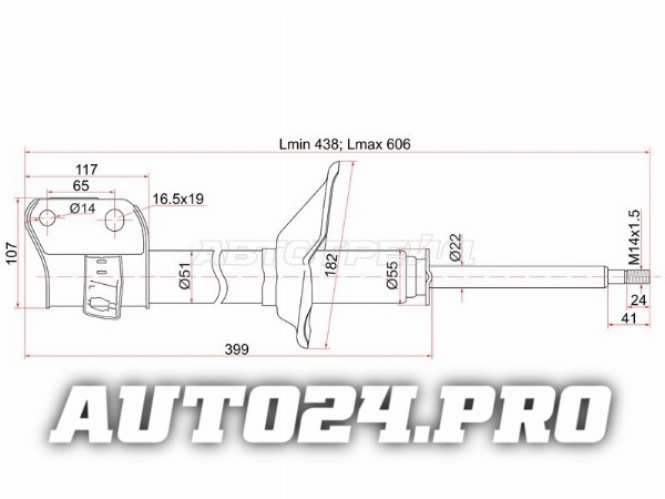 Стойка передняя SUBARU FORESTER 97-02  LH