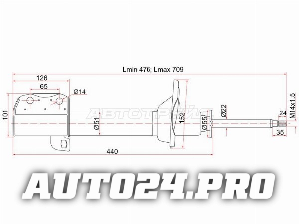Стойка задняя SUBARU FORESTER 97-02  RH