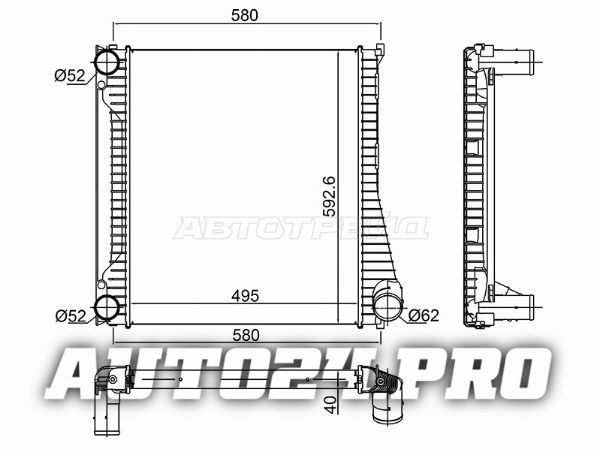 Радиатор интеркулера LAND ROVER DISCOVERY 3.0D 09-17/RANGE ROVER 09-13