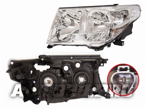 Фара TOYOTA LAND CRUISER 200 07-11 LH галоген, с электрокорректором (Евросвет)