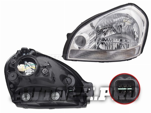 Фара HYUNDAI TUCSON 04-09 LH хром