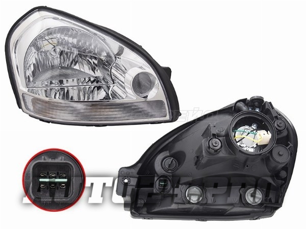 Фара HYUNDAI TUCSON 04-09 RH хром