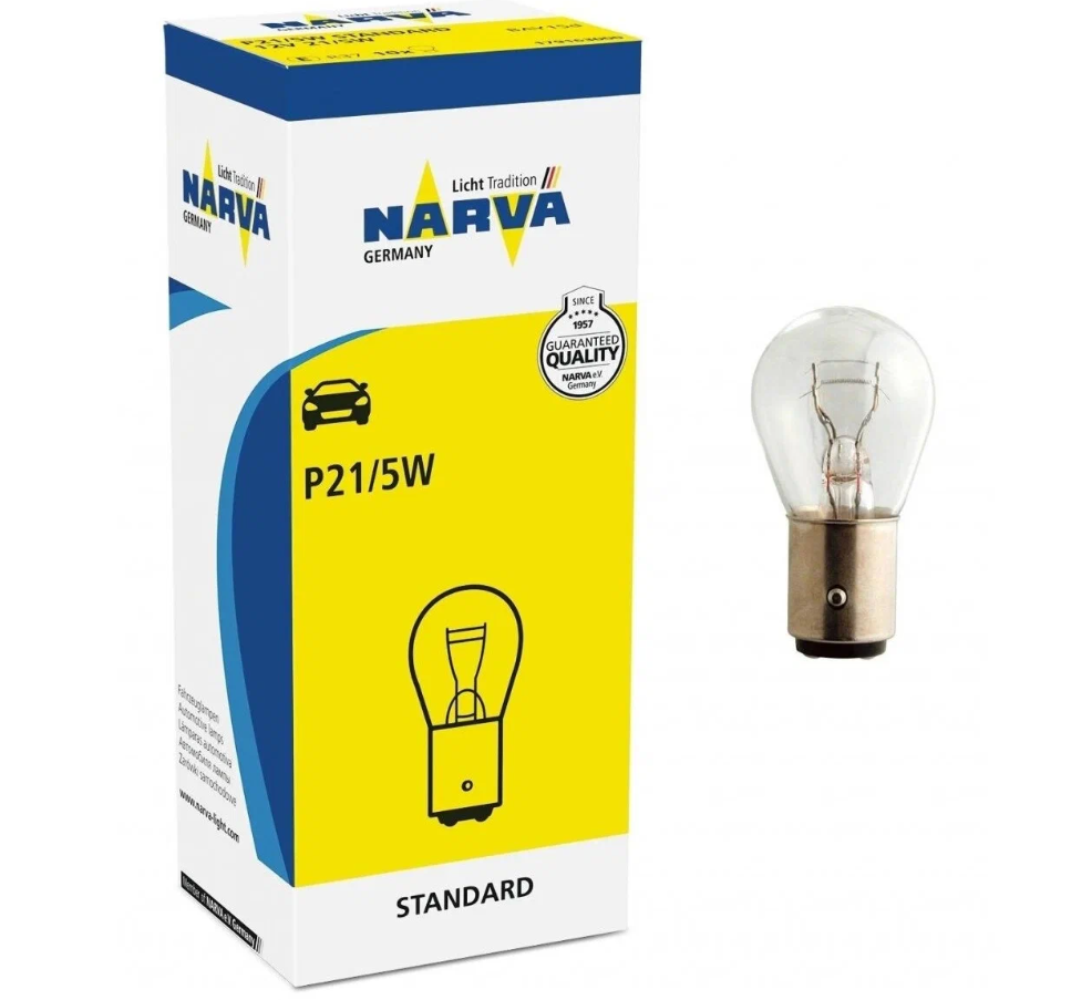 NARVA 179163000 Автолампа P21/5W 12V BAY15d