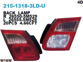215-1318L3LD-U ALMERA 2000-2003- ФОНАРЬ ЗАДНИЙ L  ВНУТРЕННИЙ СЕДАН