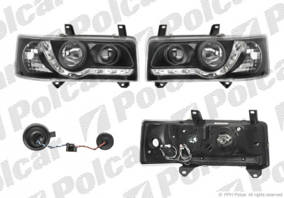 956609DE TRANSP.T4 90-02 ФАРЫ ТЮНИНГ ДНЕВНОЙ СВЕТ+ЛИНЗА+ЛИТОЙ ПОВ.ПРОЗР.ЧЕРНЫЕ