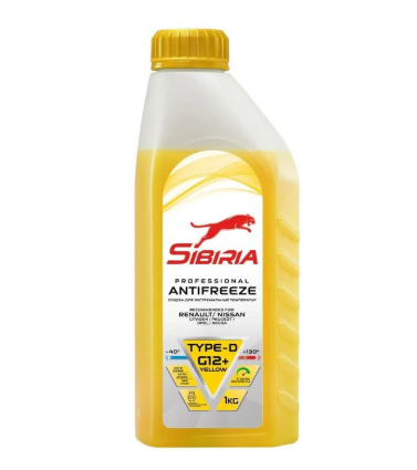 SIBIRIA 963894 Антифриз готовый желтый G12+ (-40) 1кг
