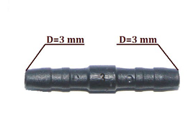 NORMA GS3 Соединитель трубок прямой, GS 3, D 3 мм., L 25 мм