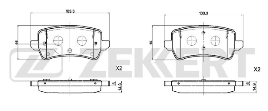 KMTX KT000000703 Колодки тормозные задние Geely Emgrand III 21- 1.5 122л.с