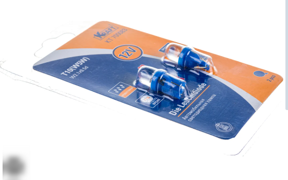 KRAFT KT700083 Светодиод T10 W5W (W2.1x9.5d) 12v blue 2 шт.Блистер