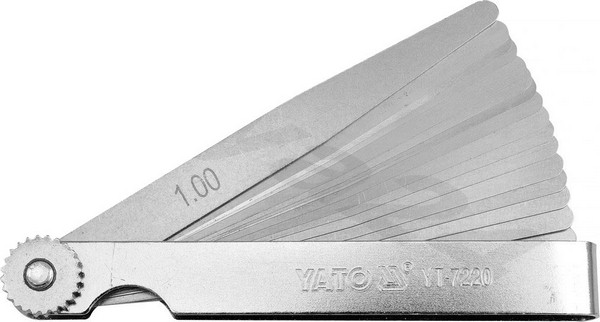 YATO YT7220 Набор щупов измерительных, 10 пр, 0.02 - 1 мм, 100 мм