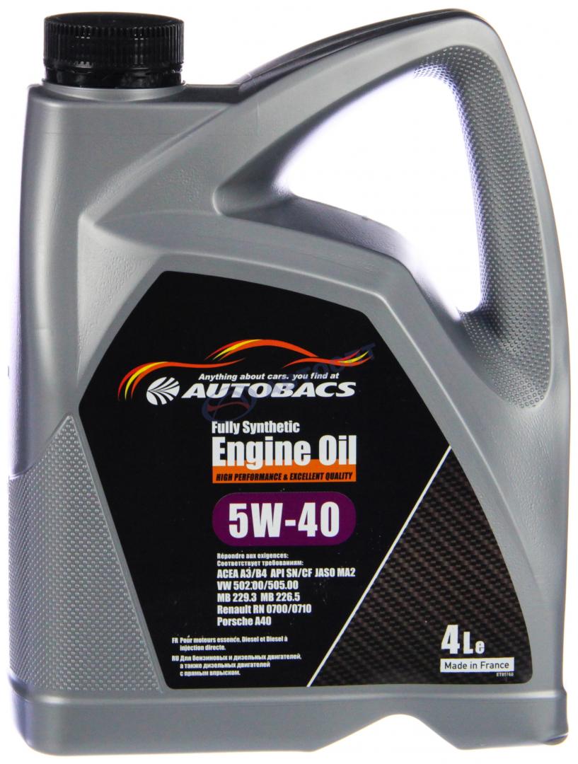 Масло моторное Autobacs Engine Oil 5W40 [SN] синтетическое 4л (металлическая канистра) (4 + 1)